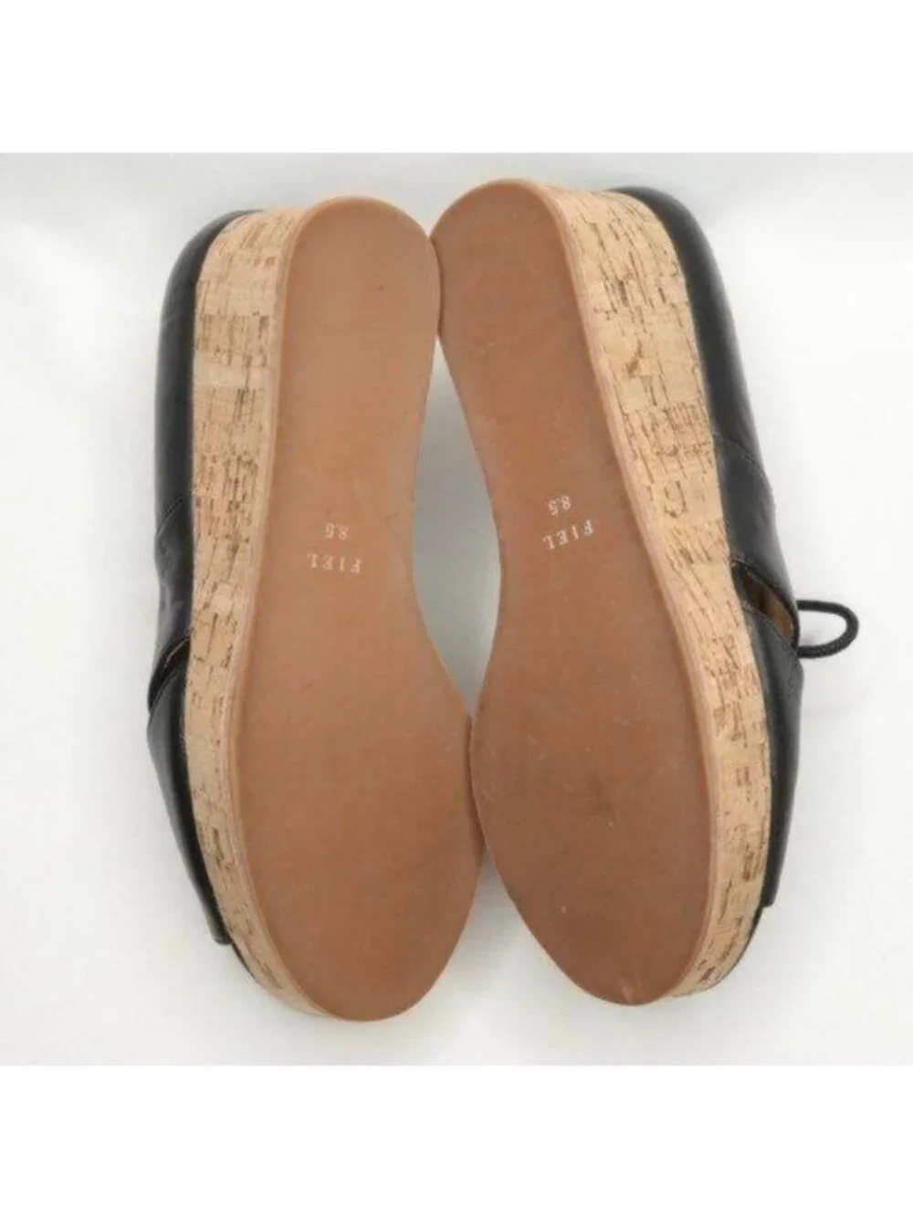 Anthropologie Fiel Women's 8.5 Black Leather Lace Up Platform Open Toe Oxfords
